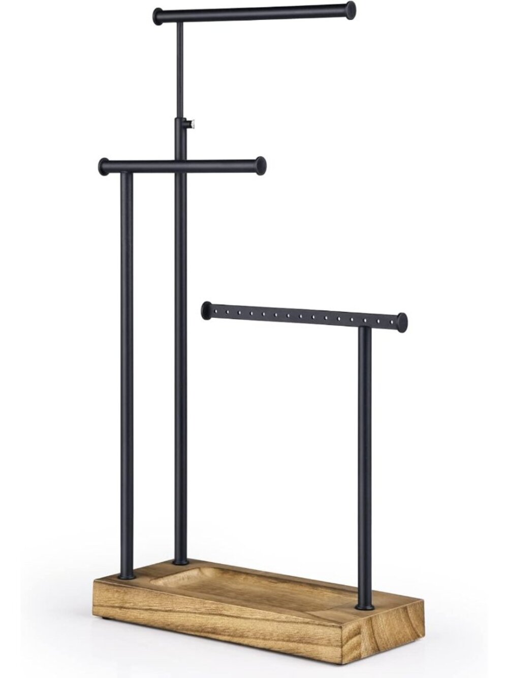 Elegant Tall Necklace Holder & Carbonized Black Jewelry Organizer Stand